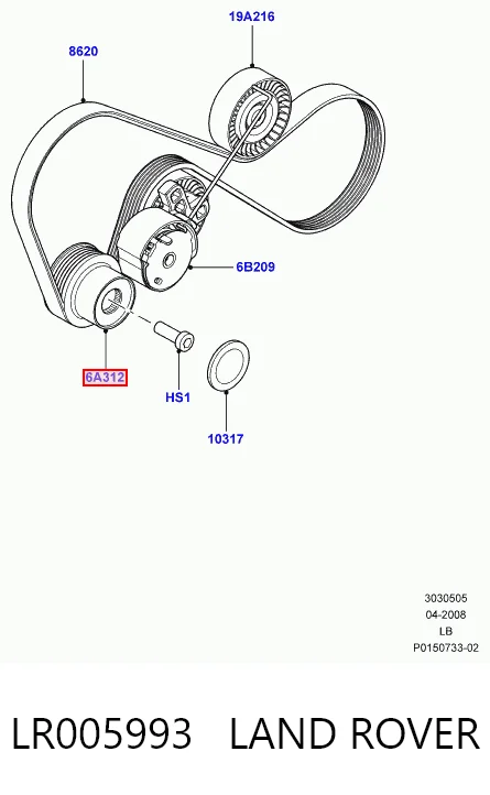  Шків генератора Land Rover Freelander 2