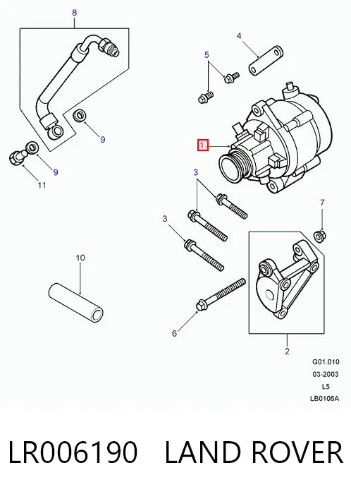 LR006190 Land Rover Авто генератор