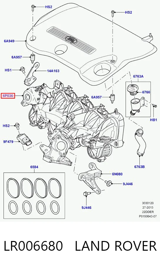 LR006680 Land Rover Колектор впускний