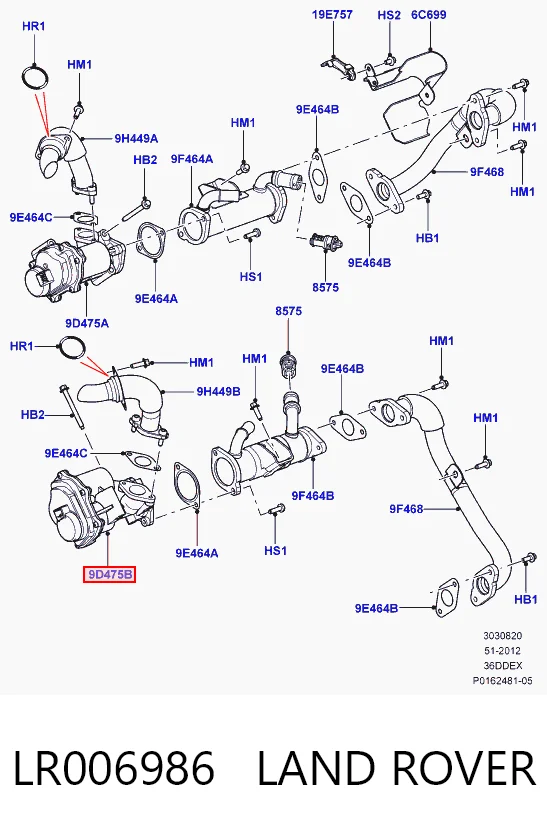 Клапан EGR Land Rover Range Rover SPORT I позашляховик (L320) (2005 - 2013) ціна, від 146.60 USD