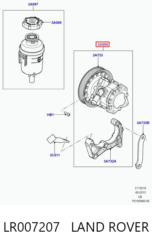 LR007207 Land Rover Насос гідропідсилювача