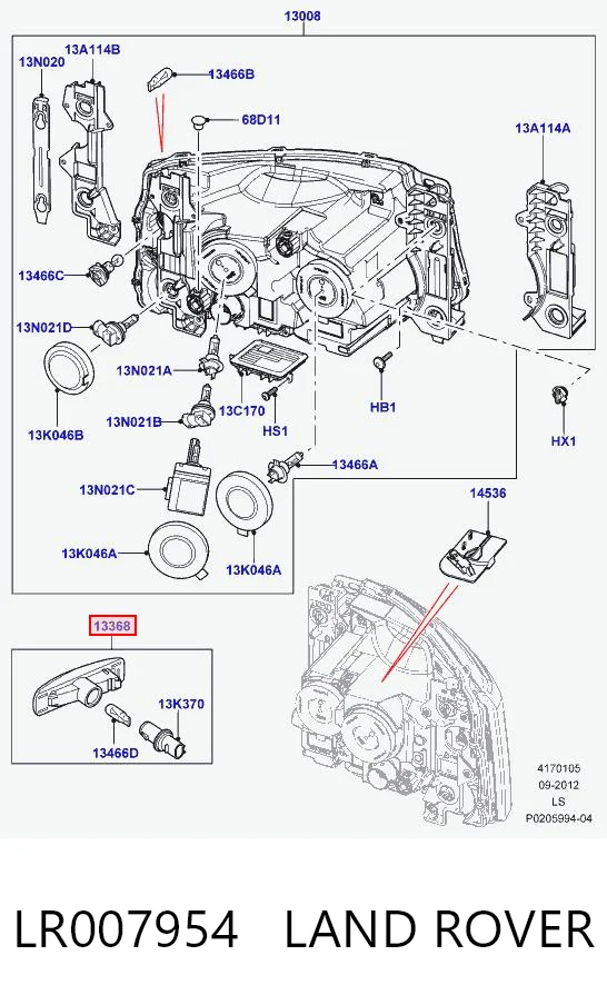 LR007954 Land Rover Поворітель повороту на крилі