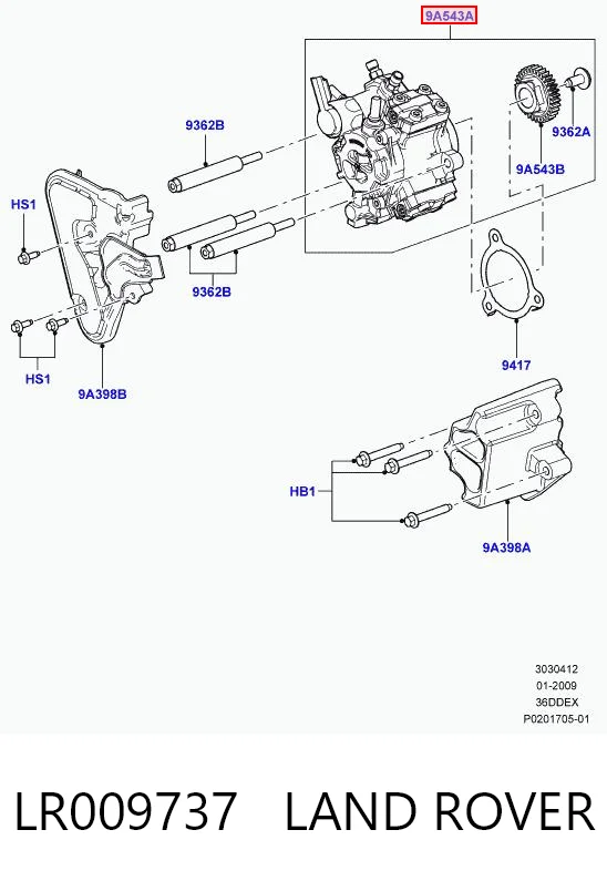 LR009737 Land Rover Насос паливний високого тиску (ПНВТ)