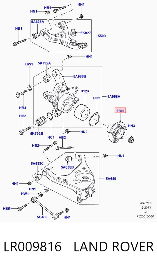 Купити LR009816 Britpart Підшипник ступиці колеса
