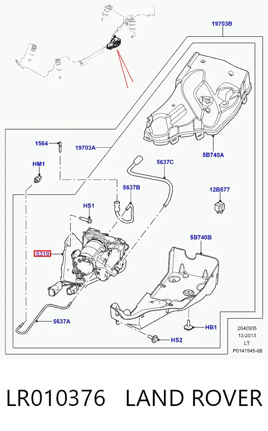 LR010376 Land Rover Компресор підкачки амортизаторів