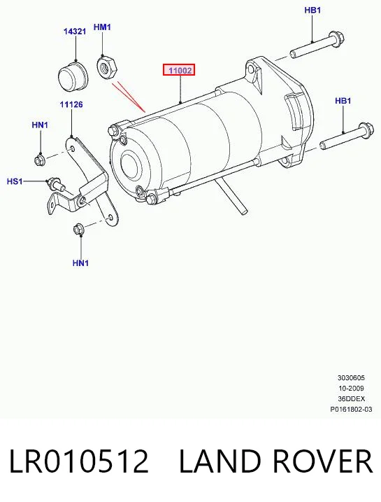 LR010512 Land Rover Стартер двигуна