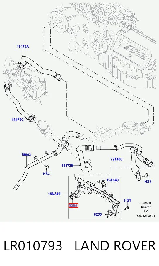 LR010793 Land Rover Прокладка термостата