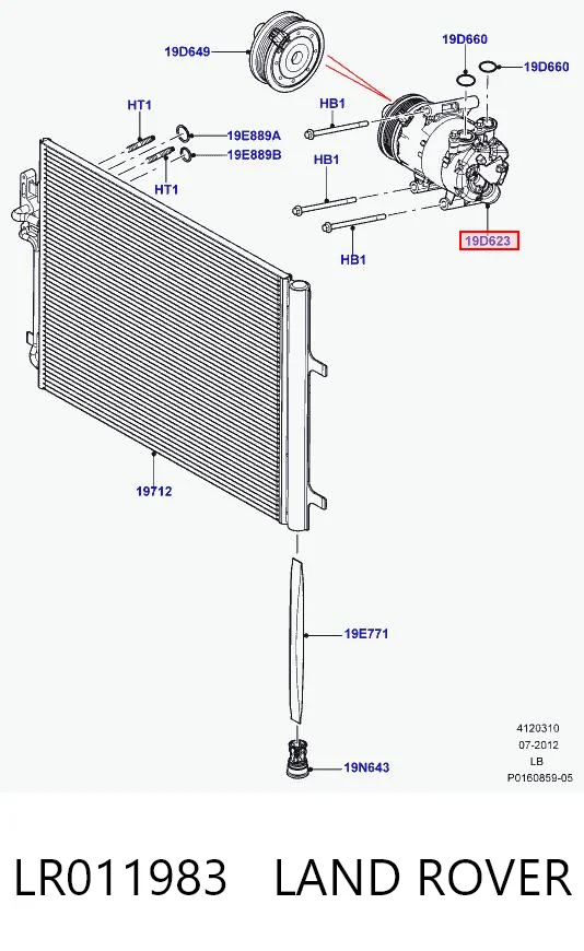 LR011983 Land Rover Компресор холодоагенту