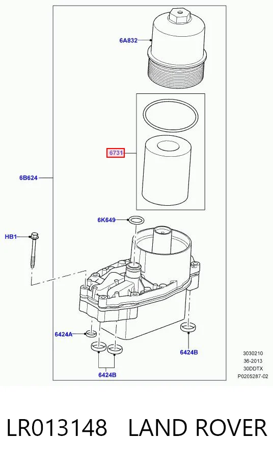 LR013148 Land Rover Фільтр масла