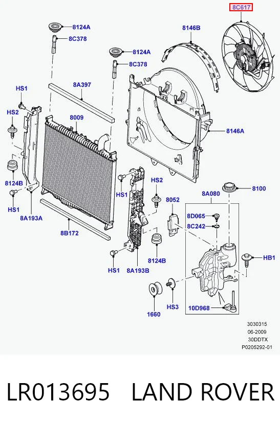 LR023392 Britpart Електровентилятор радіатора