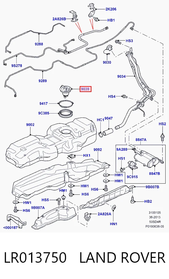 Кришка / пробка бензобака на Land Rover Discovery IV L319