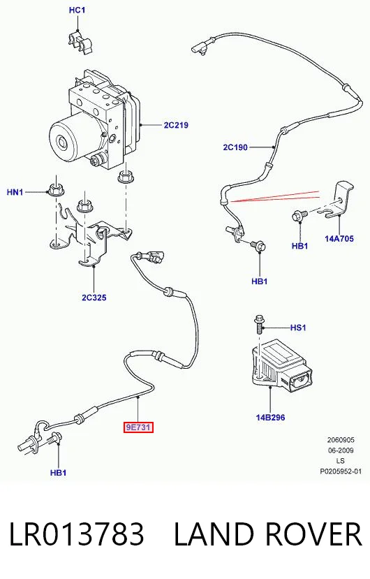  Датчик АБС передній Land Rover Discovery 4