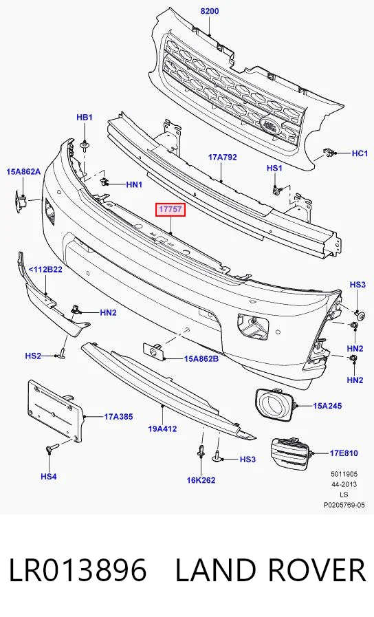 Бампер передній в зборі на Land Rover Discovery IV L319