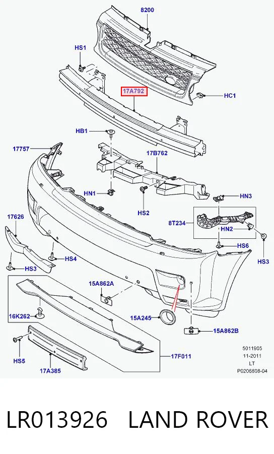 Балка бампера переднього на Land Rover Discovery IV L319