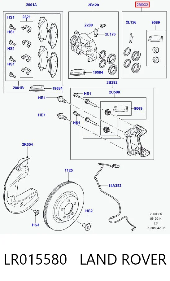 Купити LR015580G Britpart Ремкомплект переднього супорту