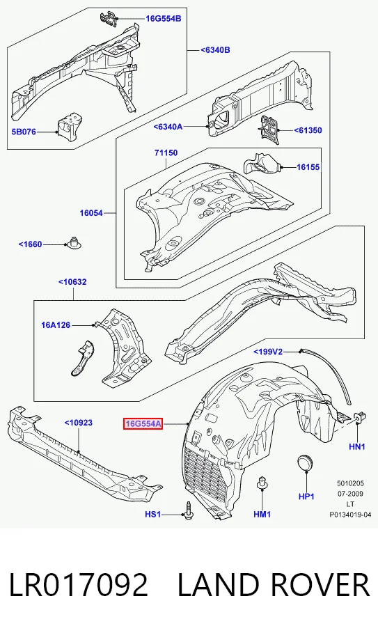 Підкрилок переднього крила, лівий Land Rover Range Rover SPORT I позашляховик (L320) (2005 - 2013) ціна, від 45.61 USD