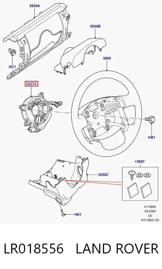 Купити Шлейф керма Land Rover Range Rover SPORT I L320