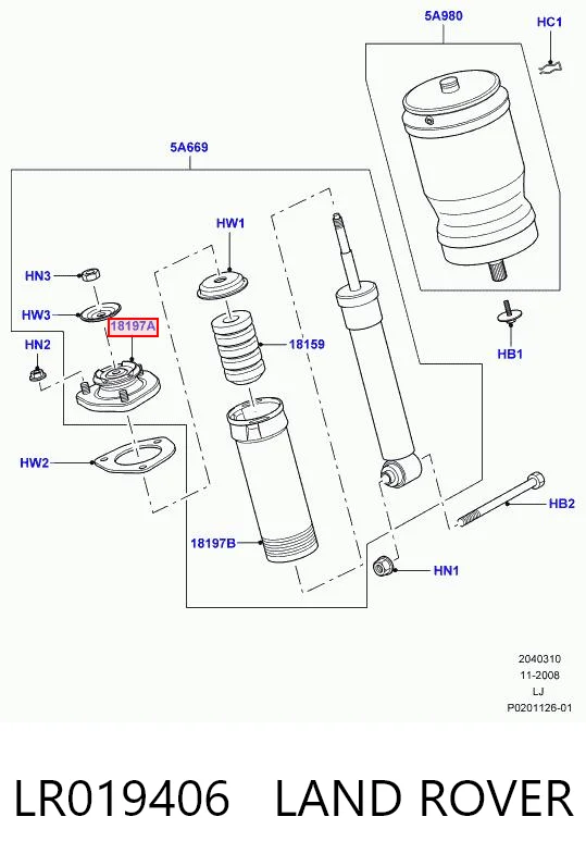 Опора амортизатора заднього Land Rover Range Rover III позашляховик (L322) (2010 - 2012) ціна, від 56.06 USD
