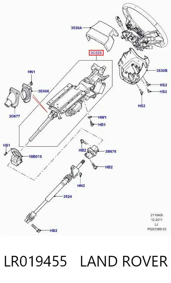 Колонка рульового управління на Land Rover Range Rover III L322