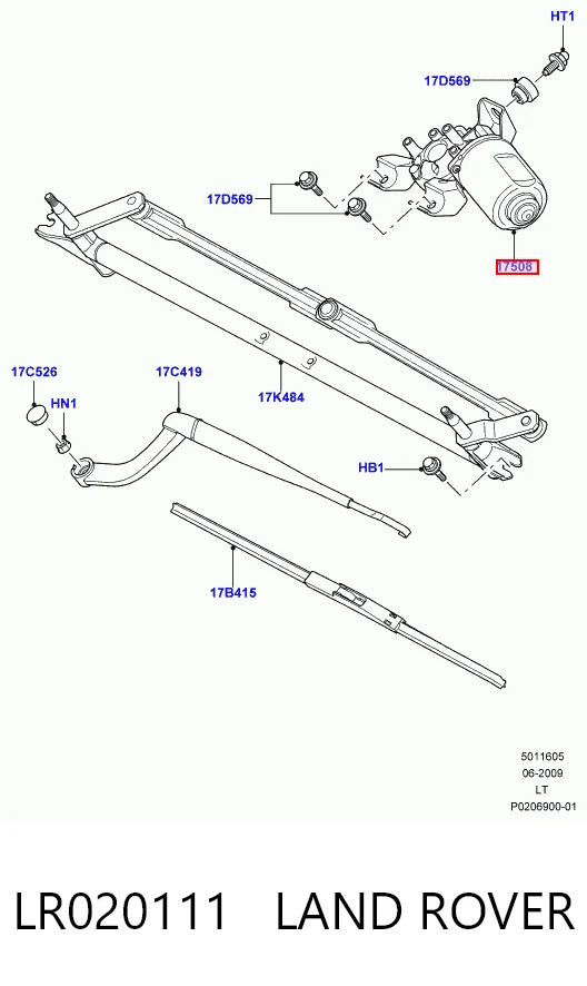 Мотор двірника Land Rover 6H2217508BB ціна, від 27.56 USD