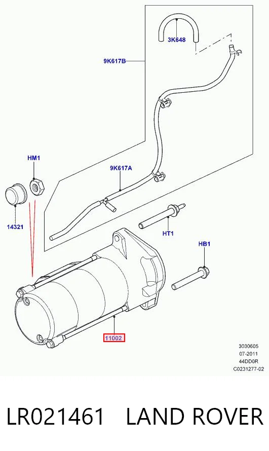 LR021461 Land Rover Стартер двигуна