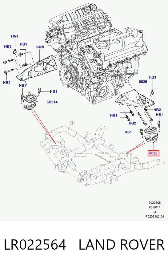 Ліва опора двигуна на Land Rover Range Rover III L322