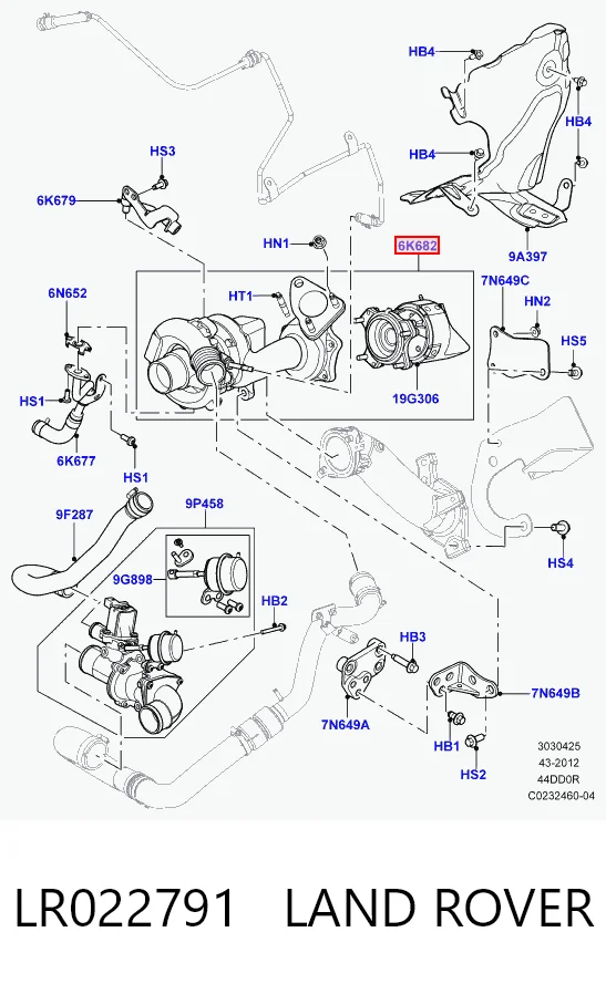 Купити AH4Q6K682FB Ford Турбіна