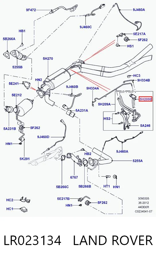 LR023134 Land Rover Датчик тиску вихлопних газів