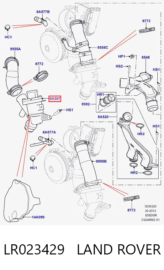 Кожух термостата Land Rover Range Rover IV позашляховик (L405) (2012 - 2021) ціна, від 69.92 USD