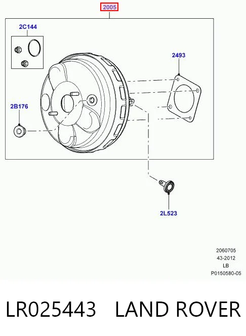 Підсилювач гальм LR025443 Britpart