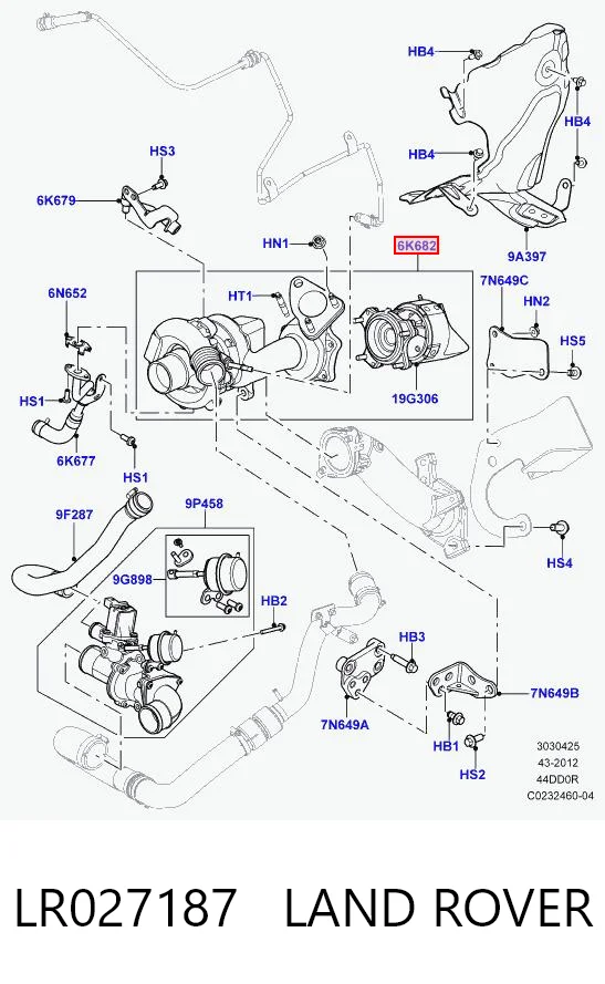 Турбіна AH4Q6K682FB Ford