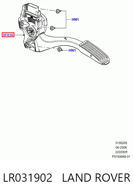 Підаль газу Land Rover Freelander II позашляховик (L359) (2006 - 2014) ціна, від 28.25 USD