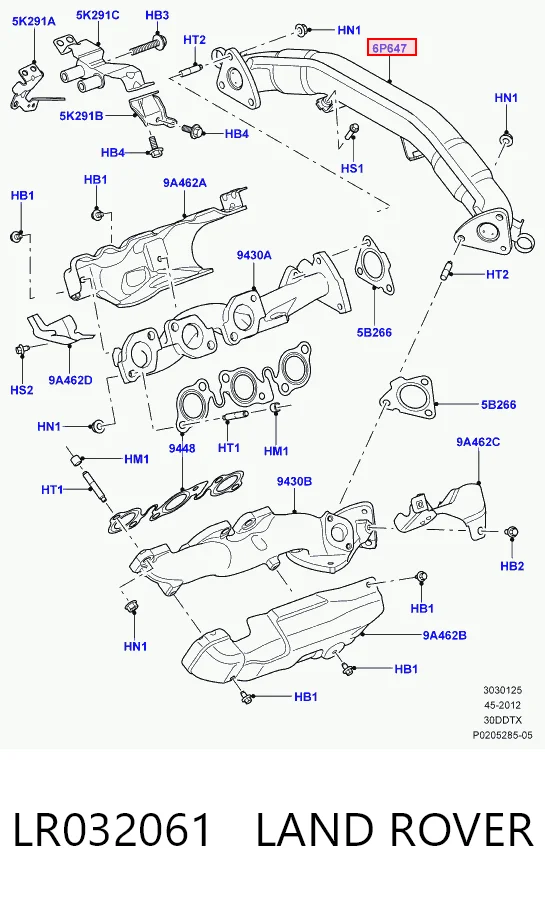 Газопроводи (колектор випускний) Land Rover Range Rover SPORT II позашляховик (L494) (2013 - 2022) ціна, від 93.28 USD