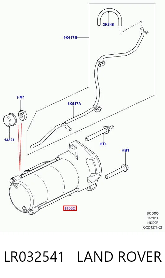 LR032541 Land Rover Стартер двигуна