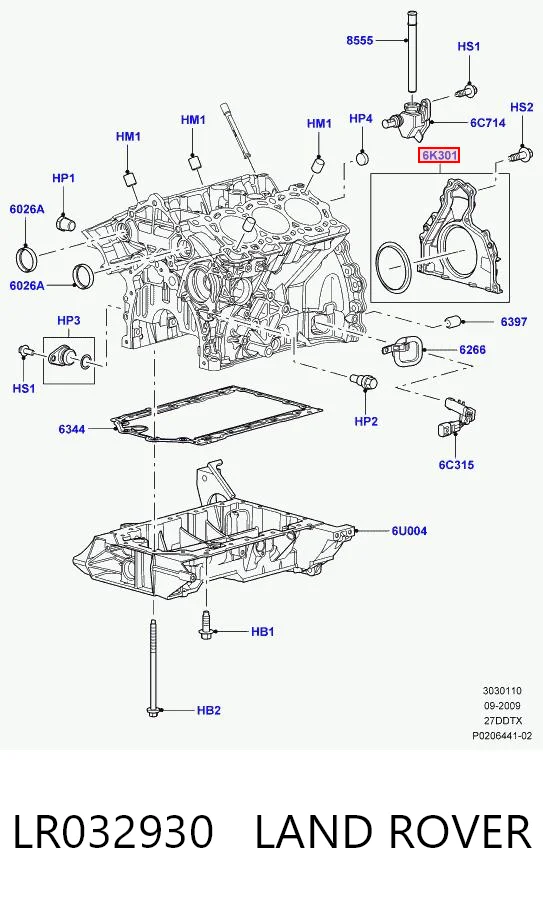 LR036542 Hotbray Сальник коленвала корінний