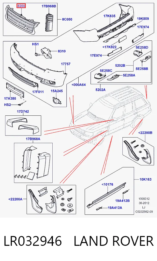 Купити Решітка радіатора Land Rover Range Rover III L322