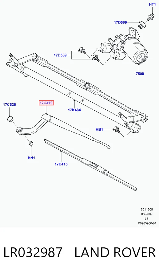 Ричаг склоочисника Land Rover Range Rover SPORT I позашляховик (L320) (2005 - 2013) ціна, від 12.15 USD