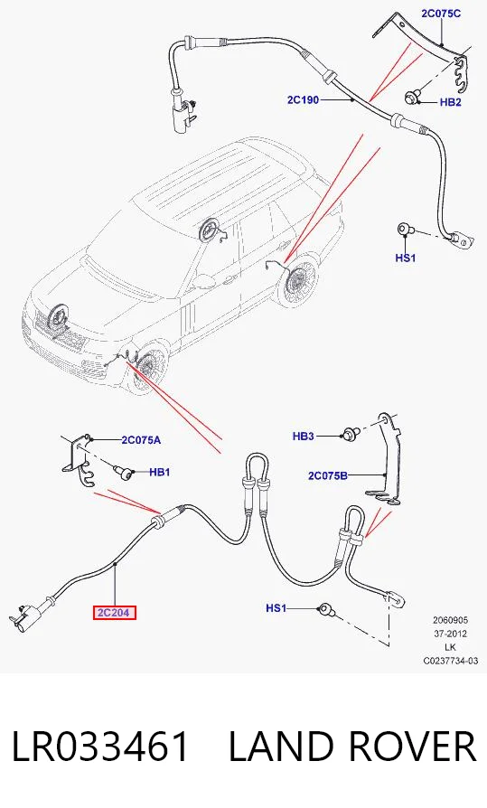 Датчик ABS передній Allmakes LR033461 ціна, від 24.31 USD