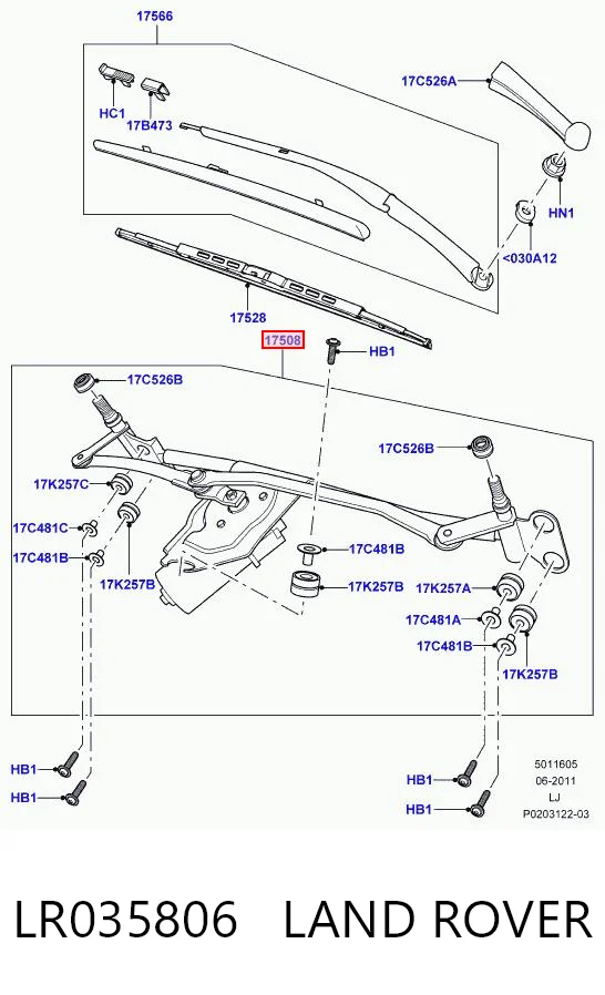 Трапеція склоочисника на Land Rover Range Rover III L322