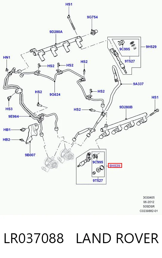 Купити LR069897 Britpart Форсунка дизельна в зборі, розпилювач + тримач
