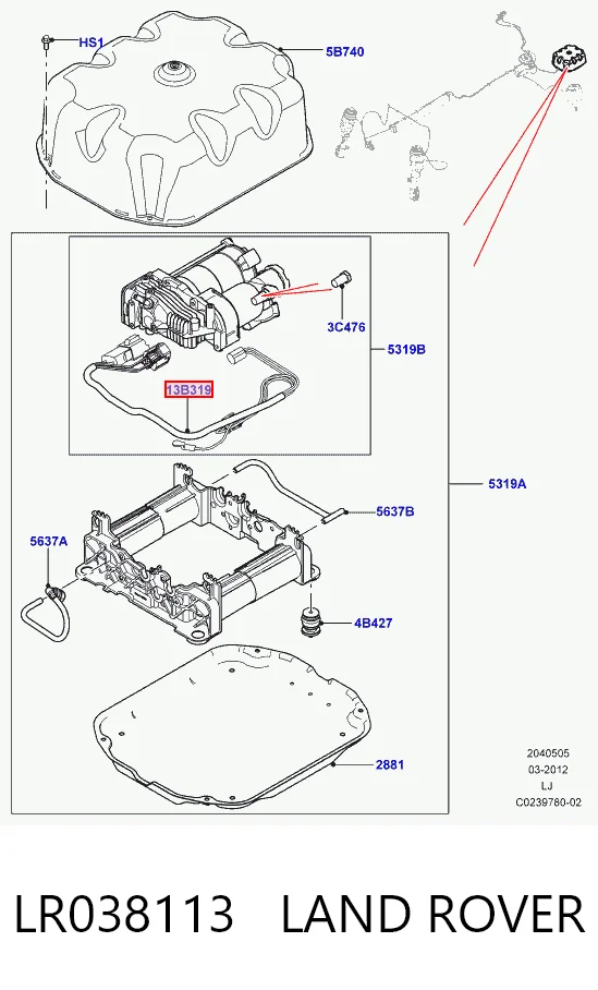 Компресор пневмопідкачки (амортизаторів) LR041777LR Britpart