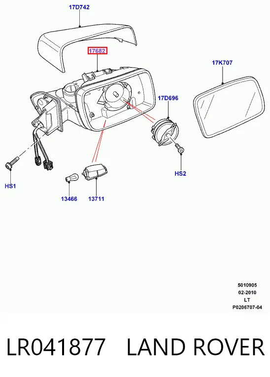 Ліве бічне дзеркало Land Rover Range Rover SPORT I позашляховик (L320) (2005 - 2013) ціна, від 364.31 USD