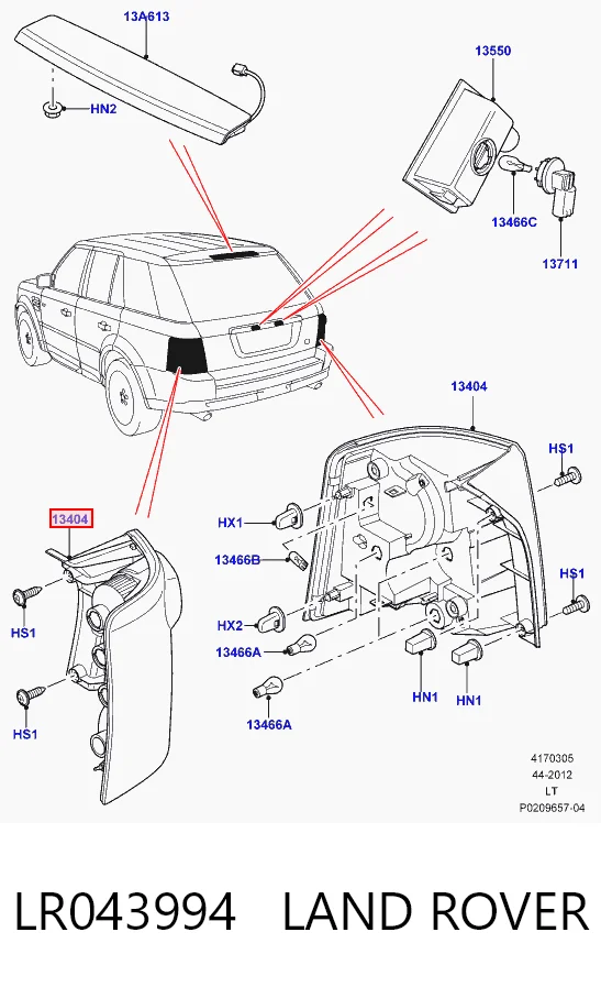 Ліхтар задній правий на Land Rover Range Rover SPORT I L320