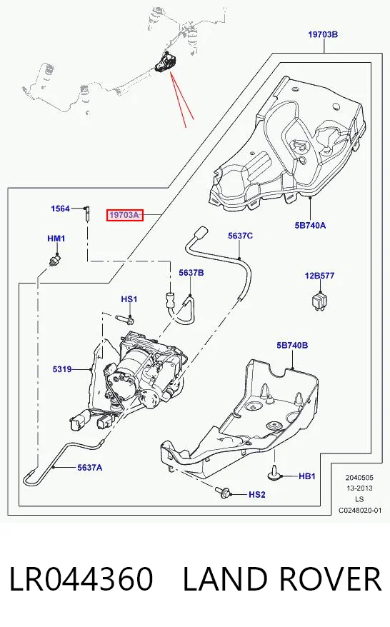 LR044360 Land Rover Компресор пневмоподвески