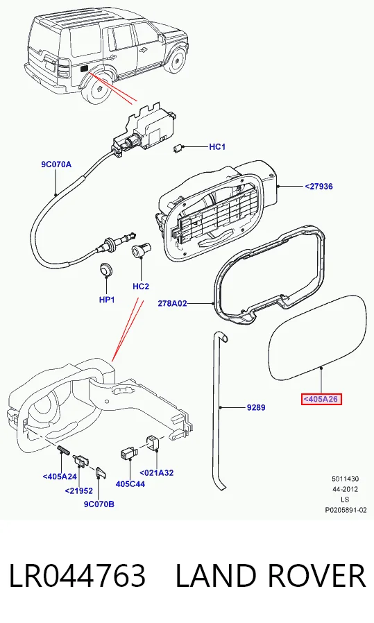 Купити Лючок бензобака Land Rover Discovery III LR3