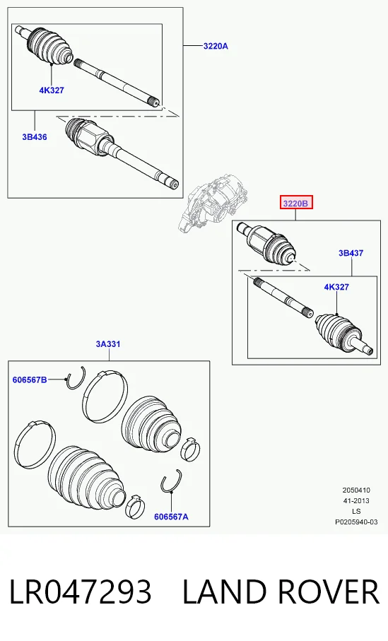 Привід передній лівий Britpart LR072069G ціна, від 88.82 USD