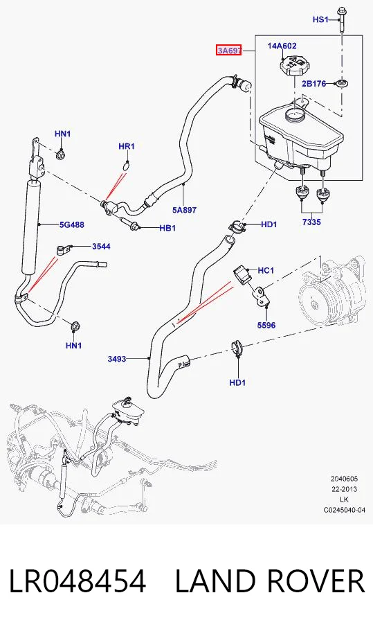Бачок гідропідсилювача керма на Land Rover Range Rover IV L405