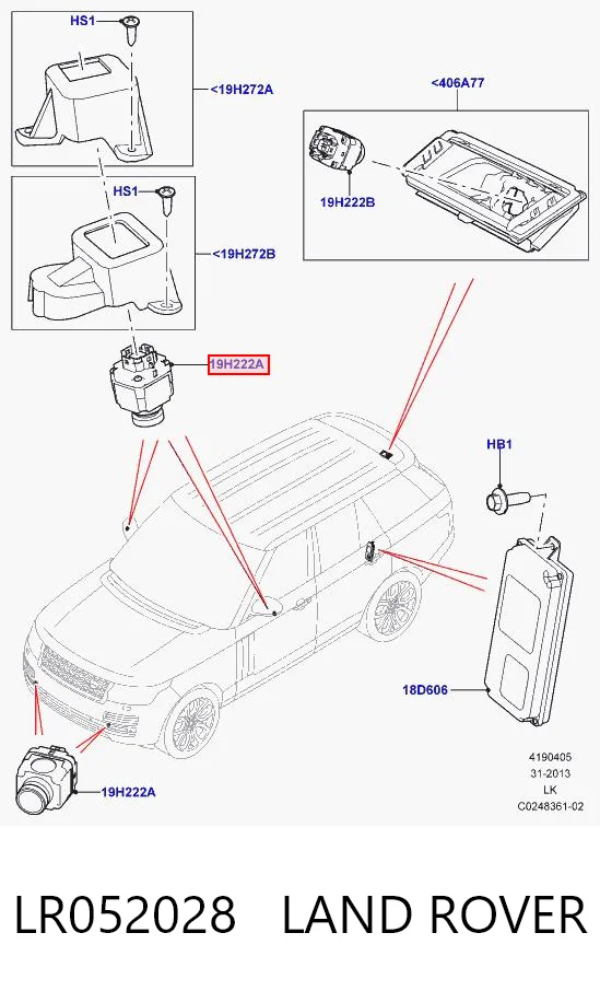 LR052028 Land Rover Камера заднього виду