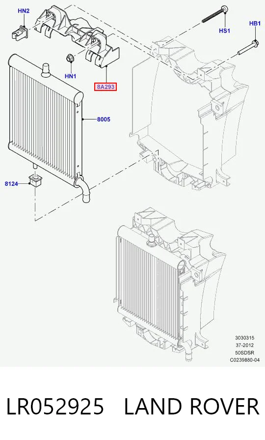 30121648 AND Подушка радіатора охолодження, верхня
