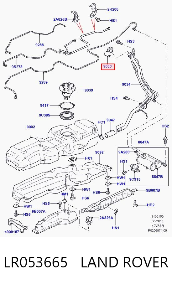 LR053665 Land Rover Кришка / пробка бензобака